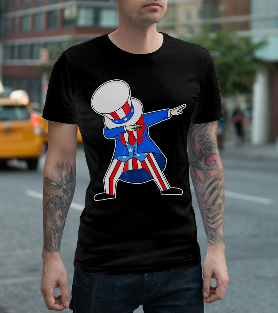 Uncle Sam Dabbing American Flag 4th Of July Icons T-Shirt