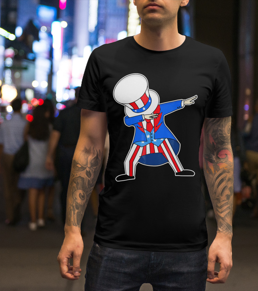 Uncle Sam Dabbing American Flag 4th Of July Icons T-Shirt