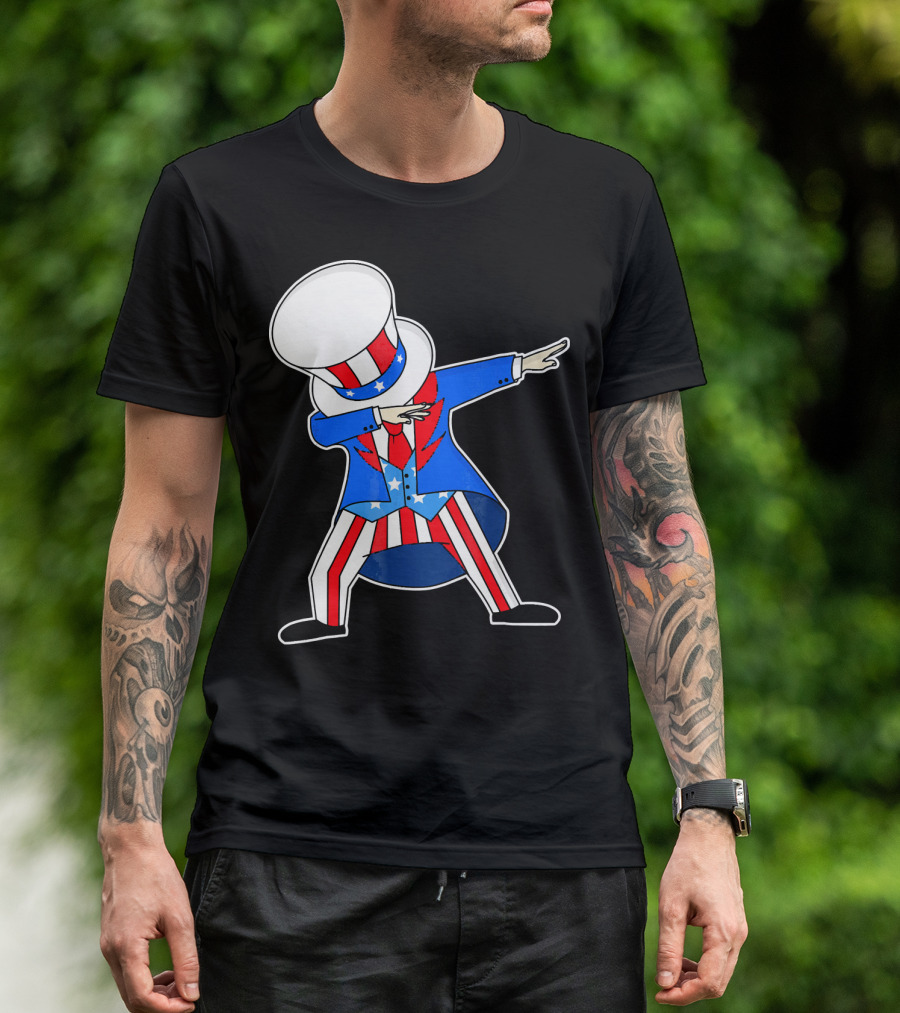 Uncle Sam Dabbing American Flag 4th Of July Icons T-Shirt