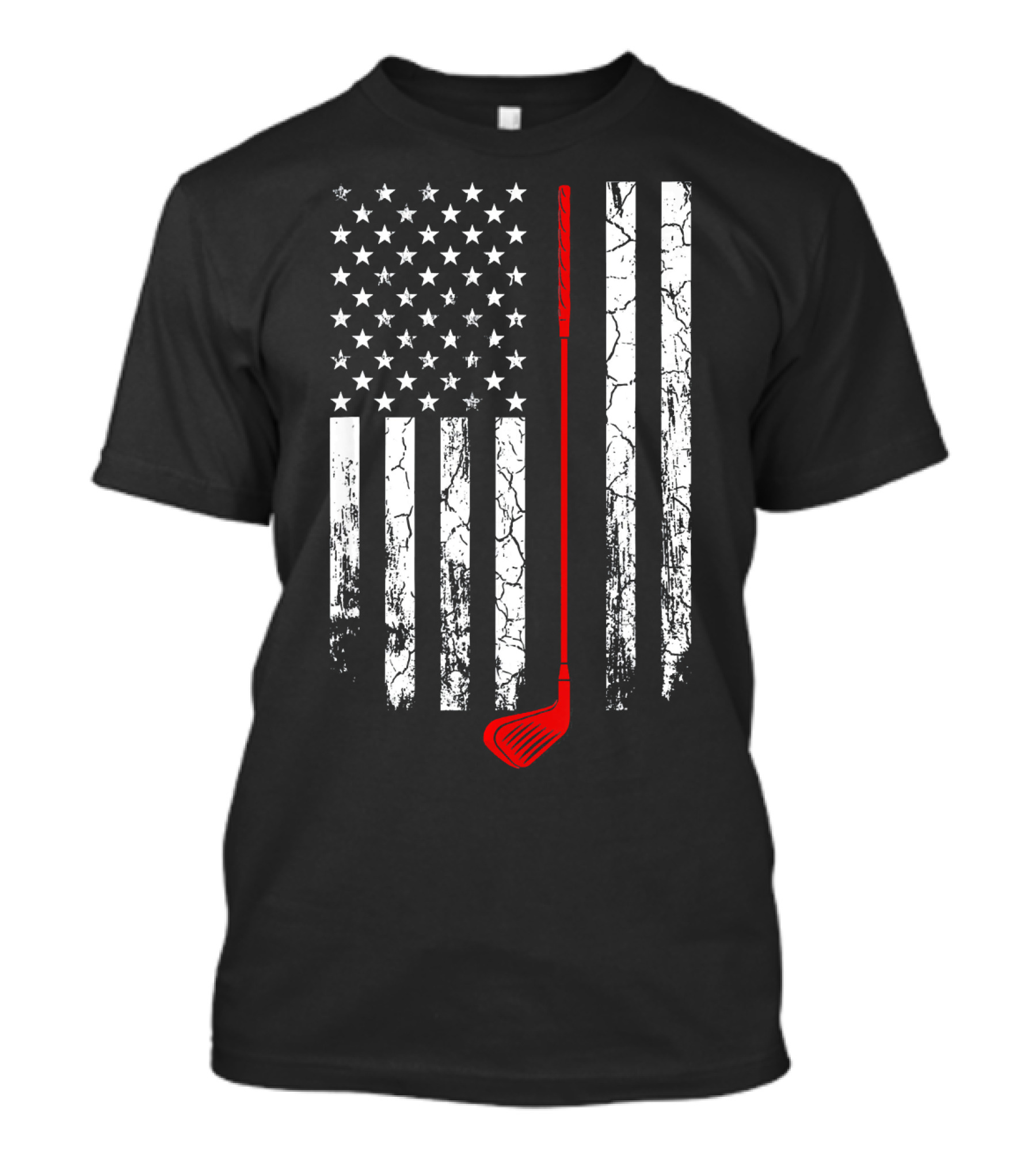 Vintage Retro Golf Club American Flag Patriot T-Shirt