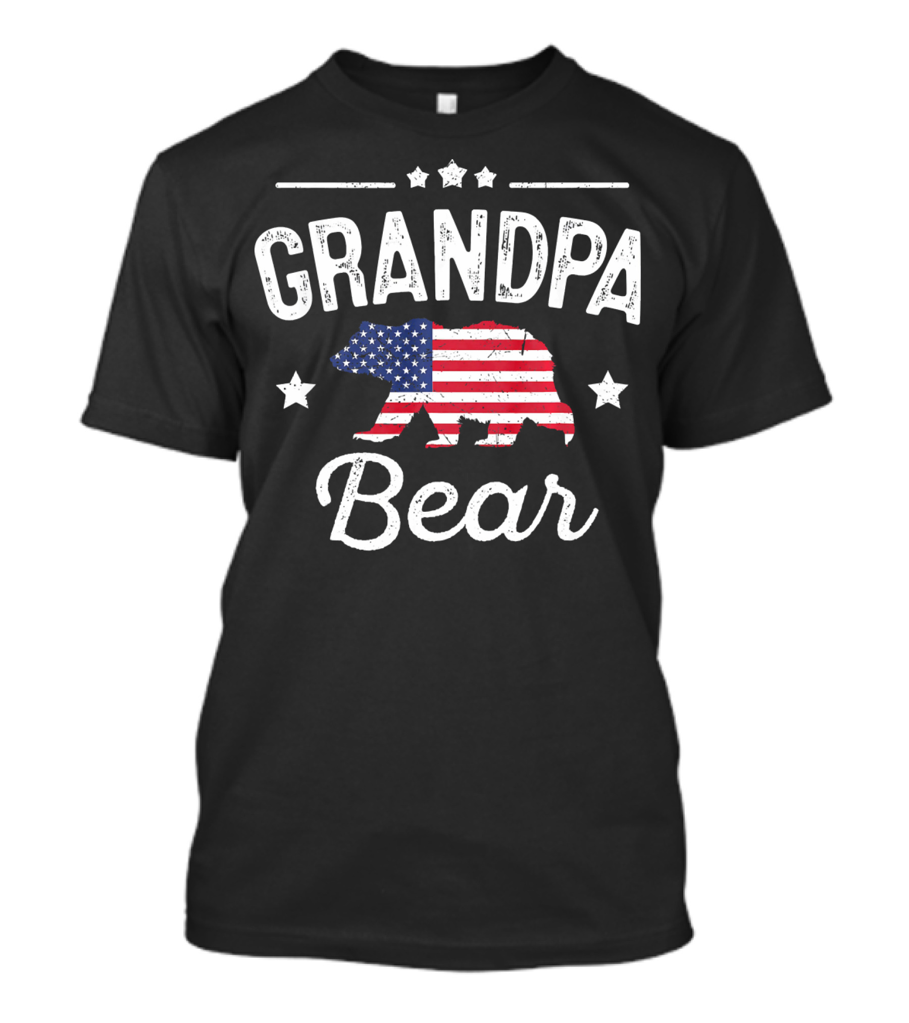 Grandpa Bear American Flag T-Shirt