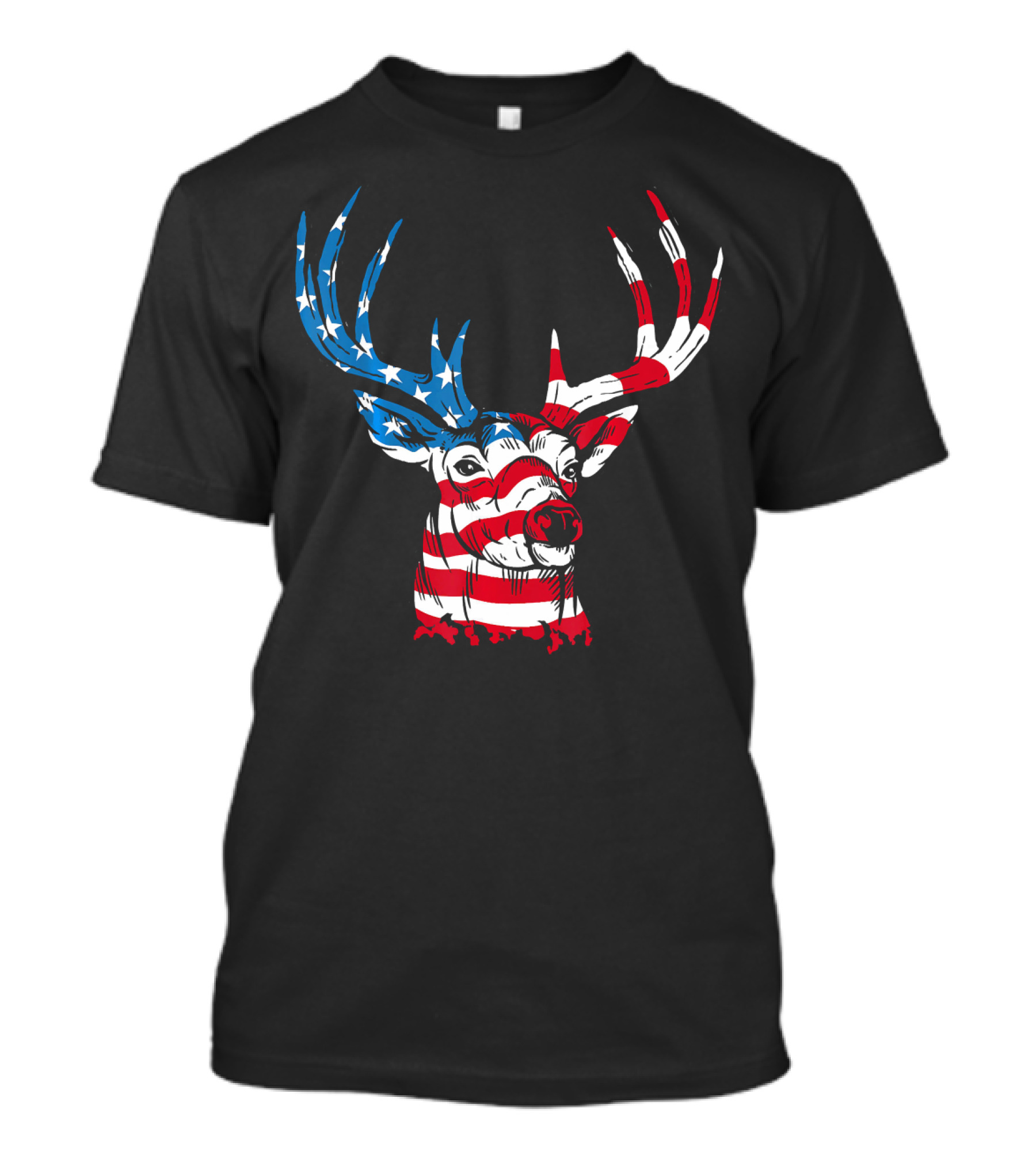 American Flag Deer Patriotic 4th Of July T-Shirt