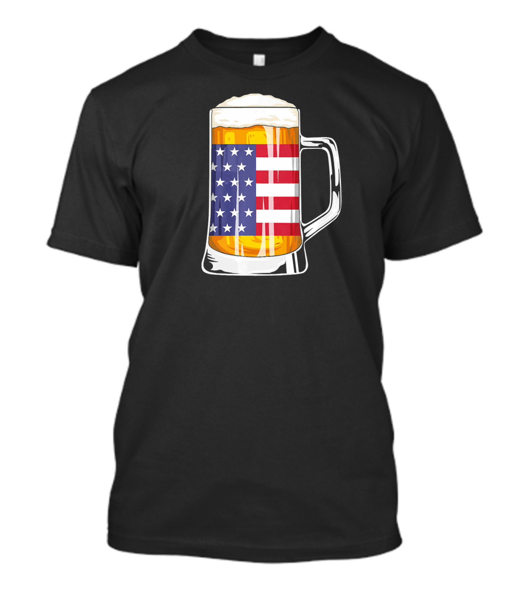 American Flag Beer Mug 4th Of July Patriotic T-Shirt