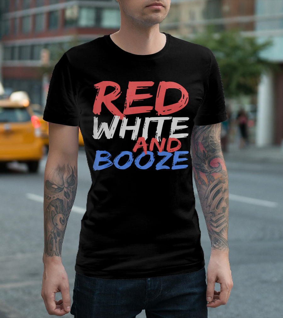 Red White And Booze Drinking T-Shirt