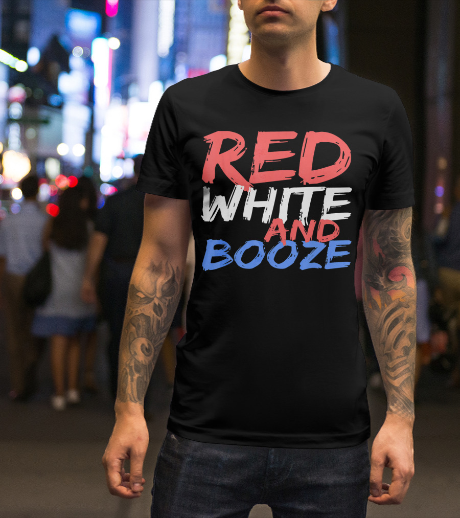 Red White And Booze Drinking T-Shirt