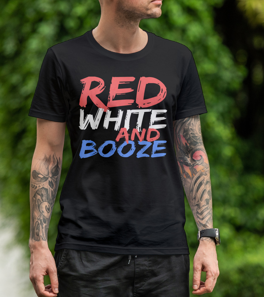 Red White And Booze Drinking T-Shirt