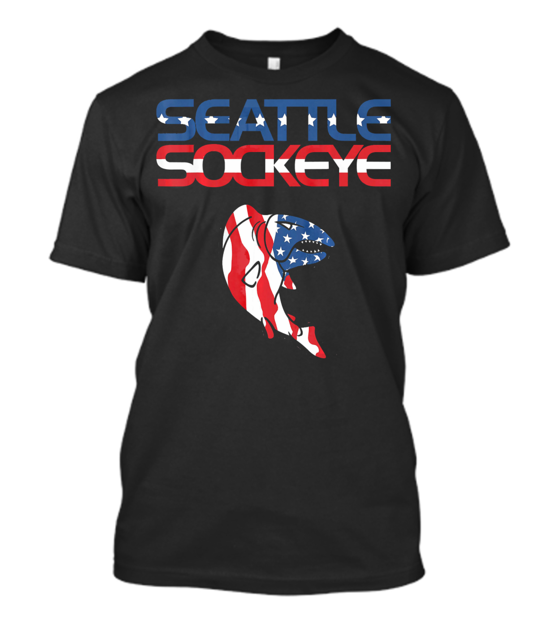 Seattle Sockeye American Flag 4th Of July T-Shirt