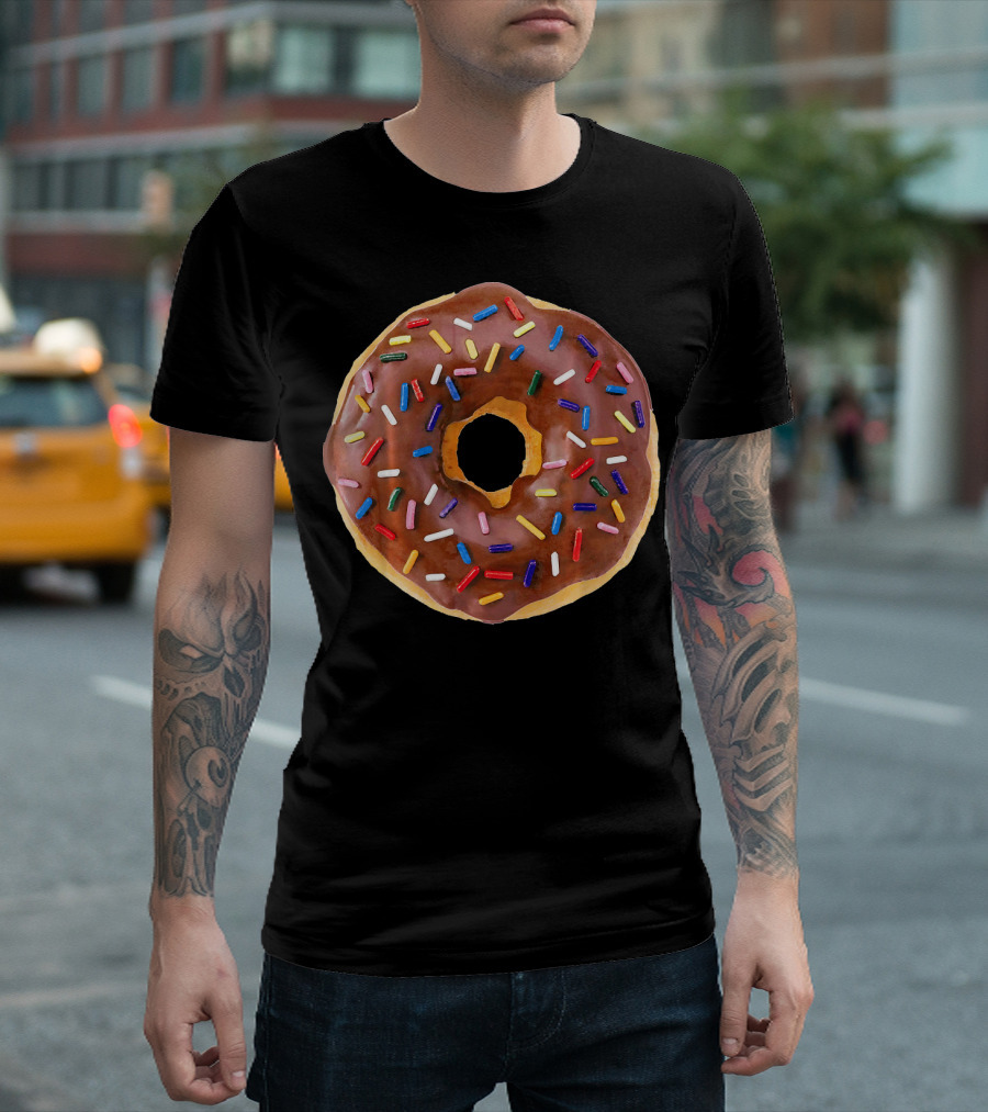 Chocolate Glaze Doughnut Donut with Sprinkles T-Shirt