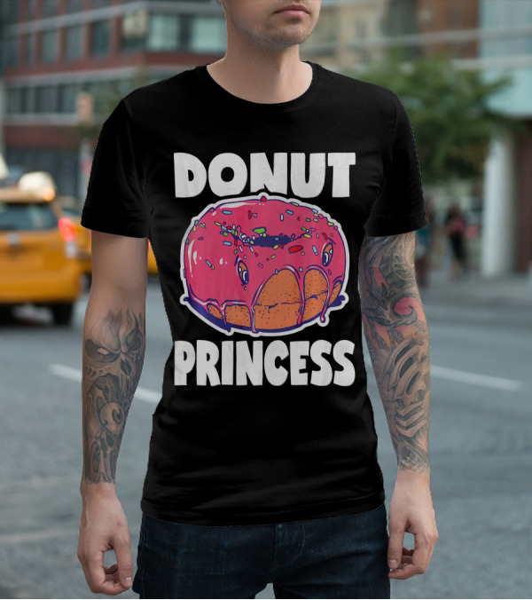 Donut Princess Vintage Baked Fried Cake Pink Sprinkles Fun T-Shirt