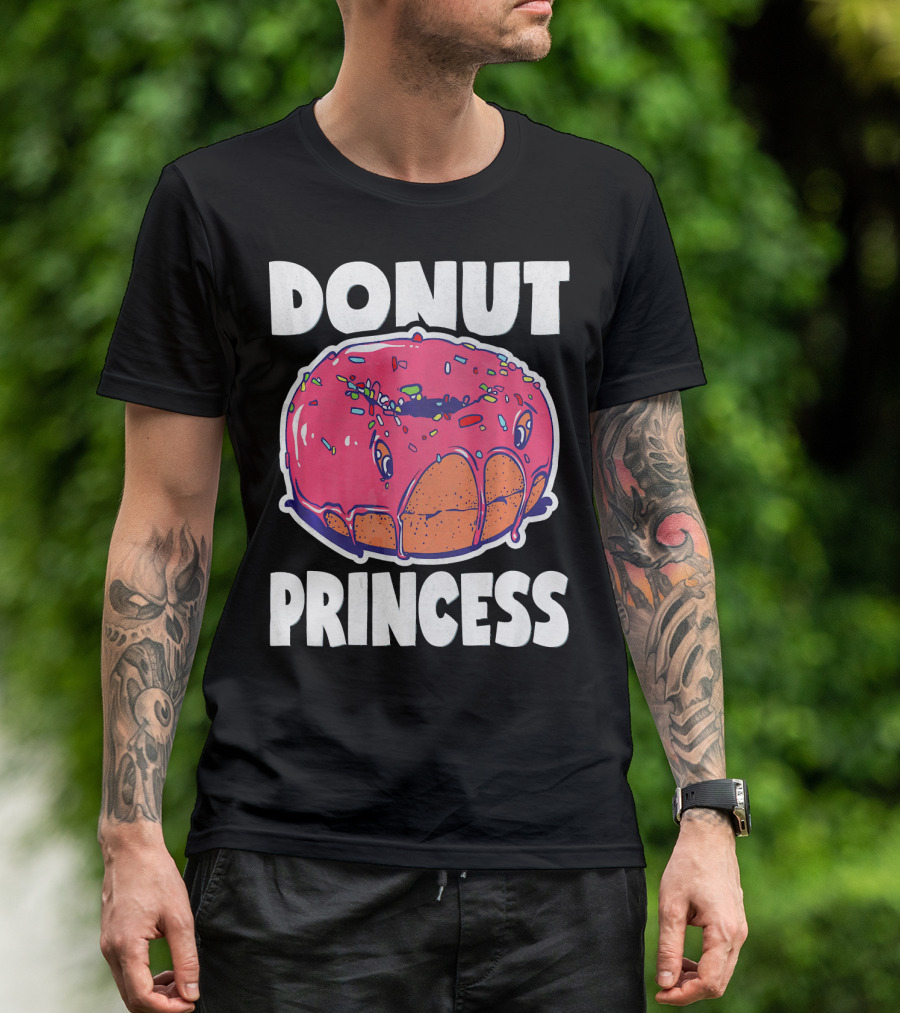 Donut Princess Vintage Baked Fried Cake Pink Sprinkles Fun T-Shirt