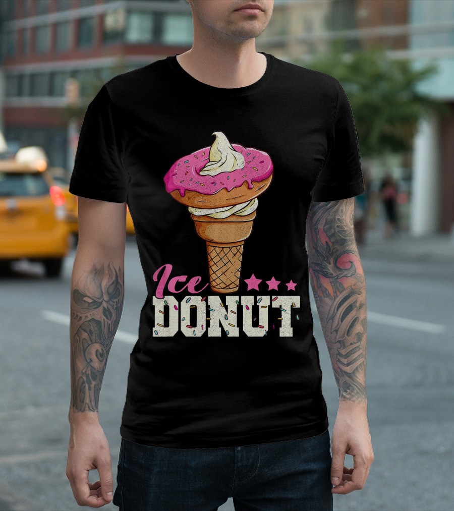 Ice Donut Funny Ice Cream Donut Summer T-Shirt
