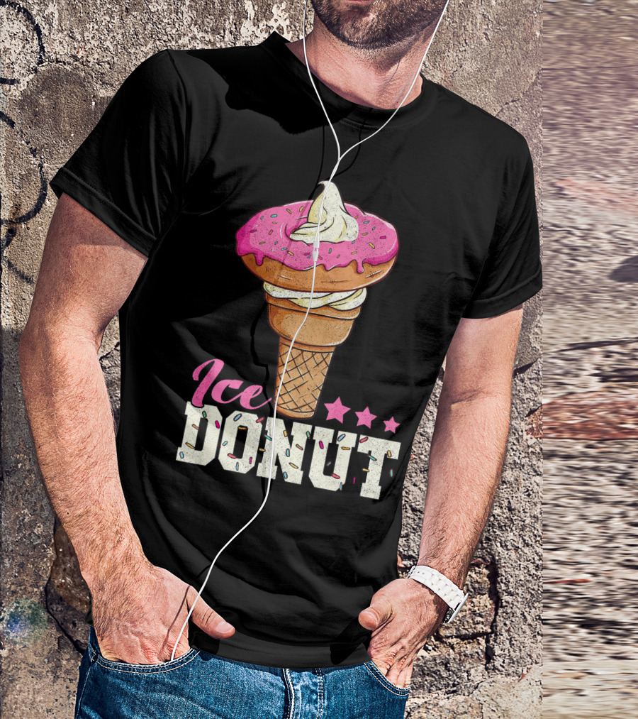 Ice Donut Funny Ice Cream Donut Summer T-Shirt