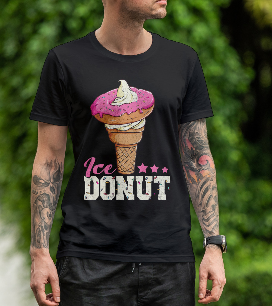 Ice Donut Funny Ice Cream Donut Summer T-Shirt