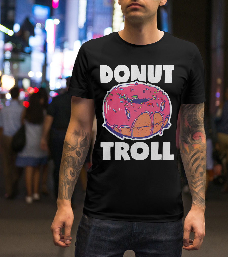 Donut Troll Vintage Baked Fried Cake Don Sprinkles Face T-Shirt