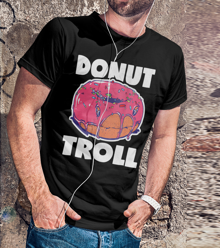 Donut Troll Vintage Baked Fried Cake Don Sprinkles Face T-Shirt