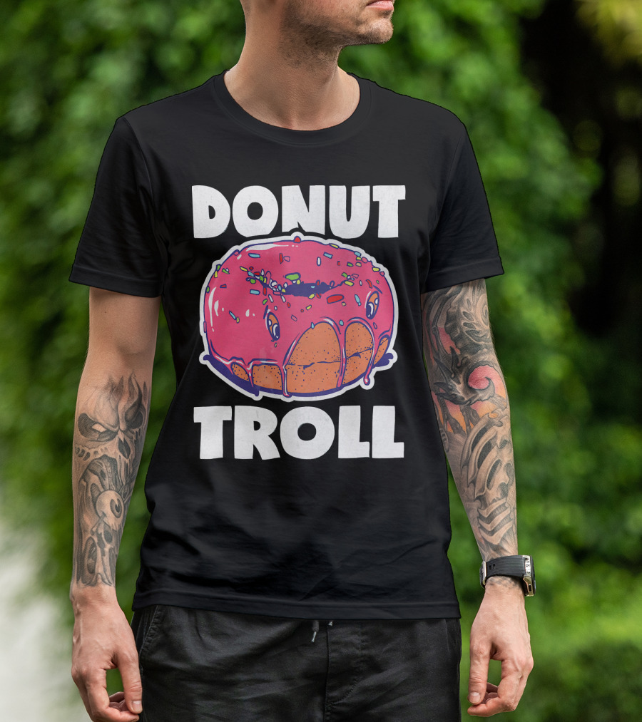 Donut Troll Vintage Baked Fried Cake Don Sprinkles Face T-Shirt