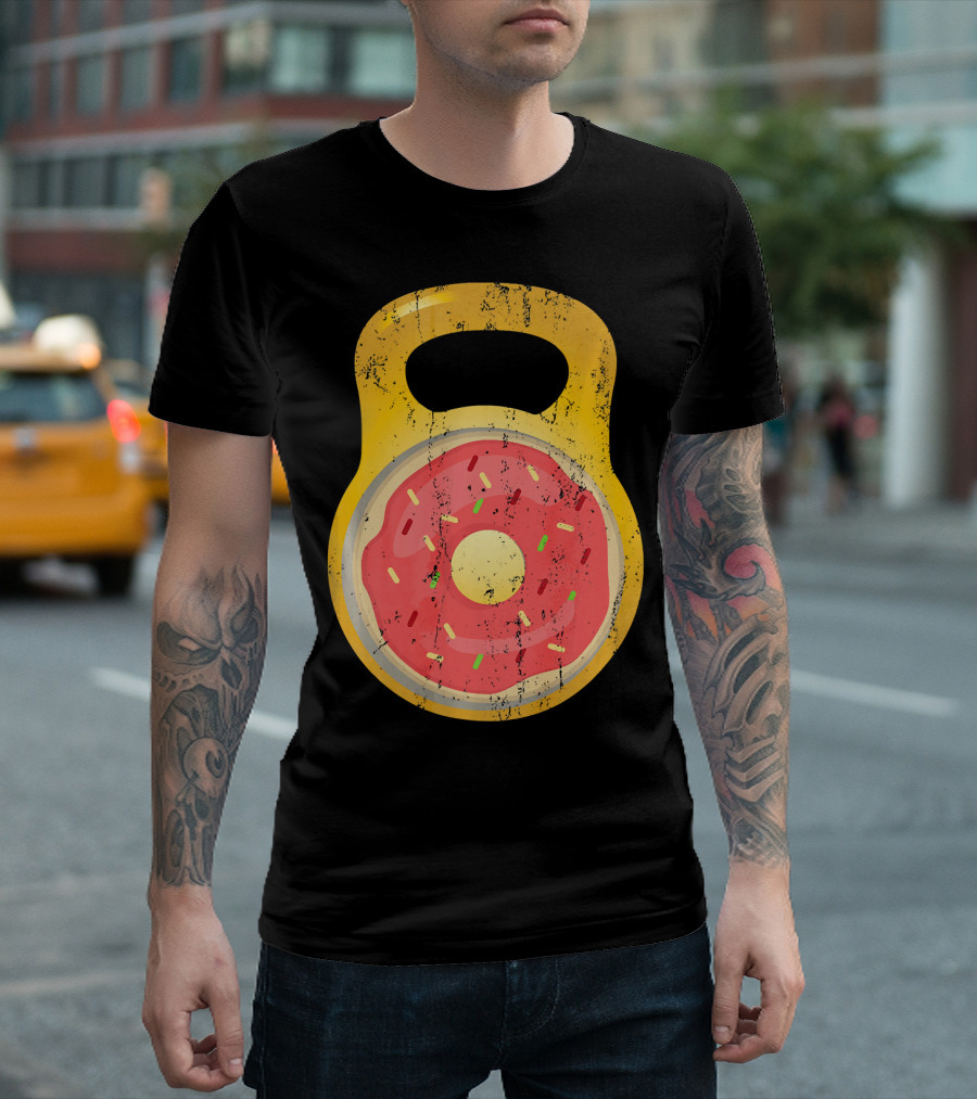 Funny Fitness Donut Kettlebell Doughnut T-Shirt