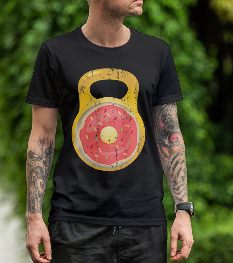 Funny Fitness Donut Kettlebell Doughnut T-Shirt