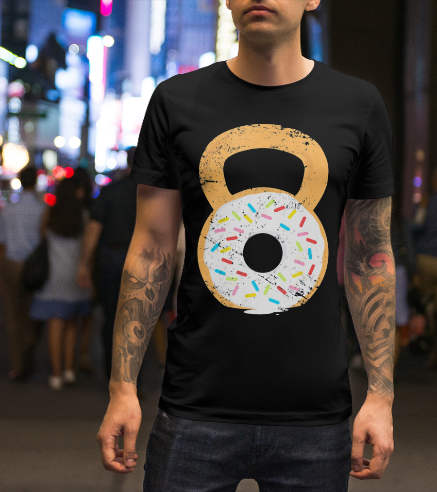 Kettlebell Doughnut With Sprinkles Fitness Humor T-Shirt