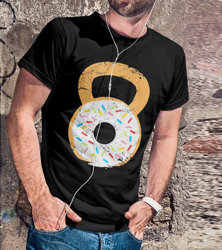 Kettlebell Doughnut With Sprinkles Fitness Humor T-Shirt