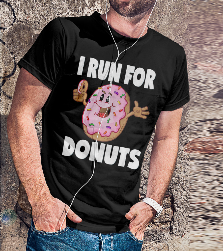 I Run For Donuts Funny Vintage Sprinkled Donut Run T-Shirt