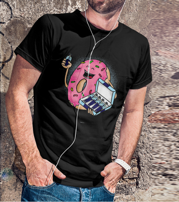 Funny Donut Holding Mini Cops With Sprinkles T-Shirt