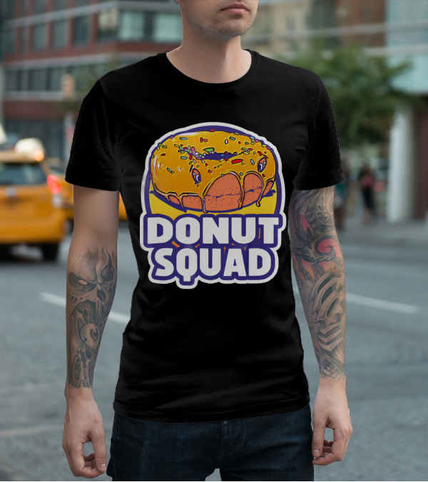Donut Squad Retro Superhero Baked Fried Colorful Sprinkles T-Shirt