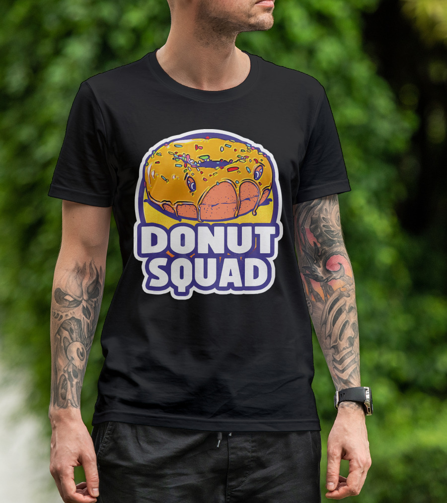 Donut Squad Retro Superhero Baked Fried Colorful Sprinkles T-Shirt