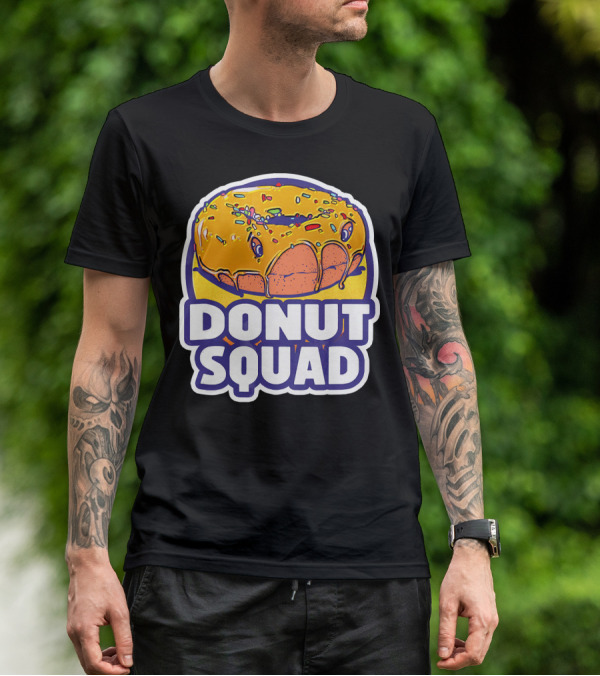 Donut Squad Retro Superhero Baked Fried Colorful Sprinkles T-Shirt