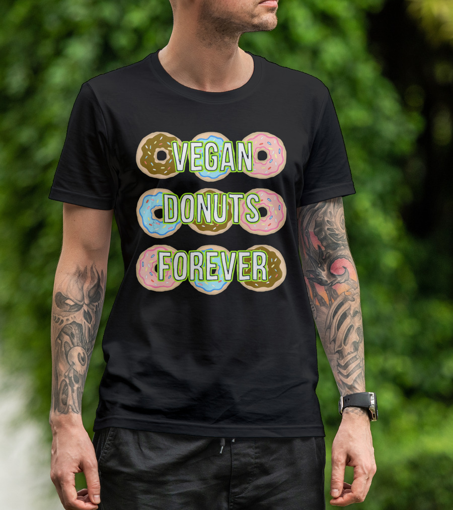 Vegan Donuts Forever Sprinkles Doughnut T-Shirt