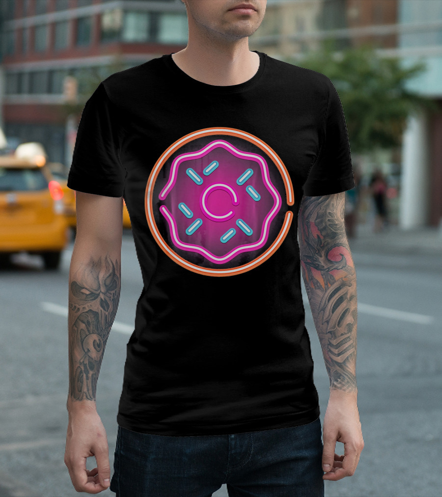 Retro Neon Doughnut Food Sign for Donut Lover T-Shirt