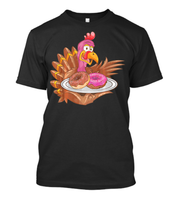 Cute Turkey Serving Donuts T-Shirt