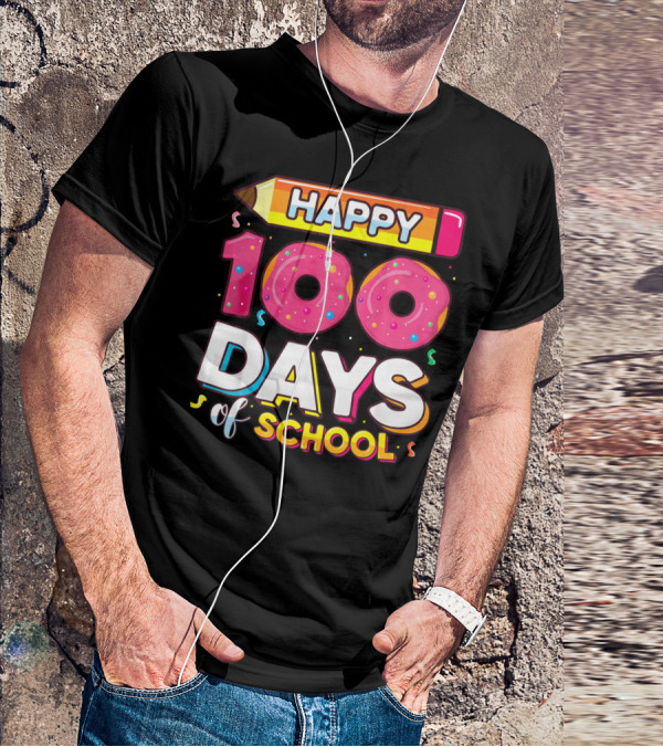 Happy 100 Days Of School Funny Donut T-Shirt