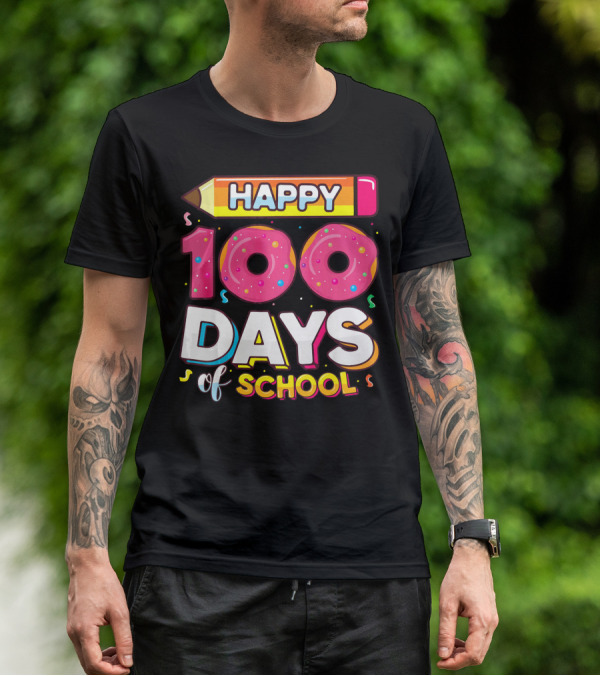 Happy 100 Days Of School Funny Donut T-Shirt