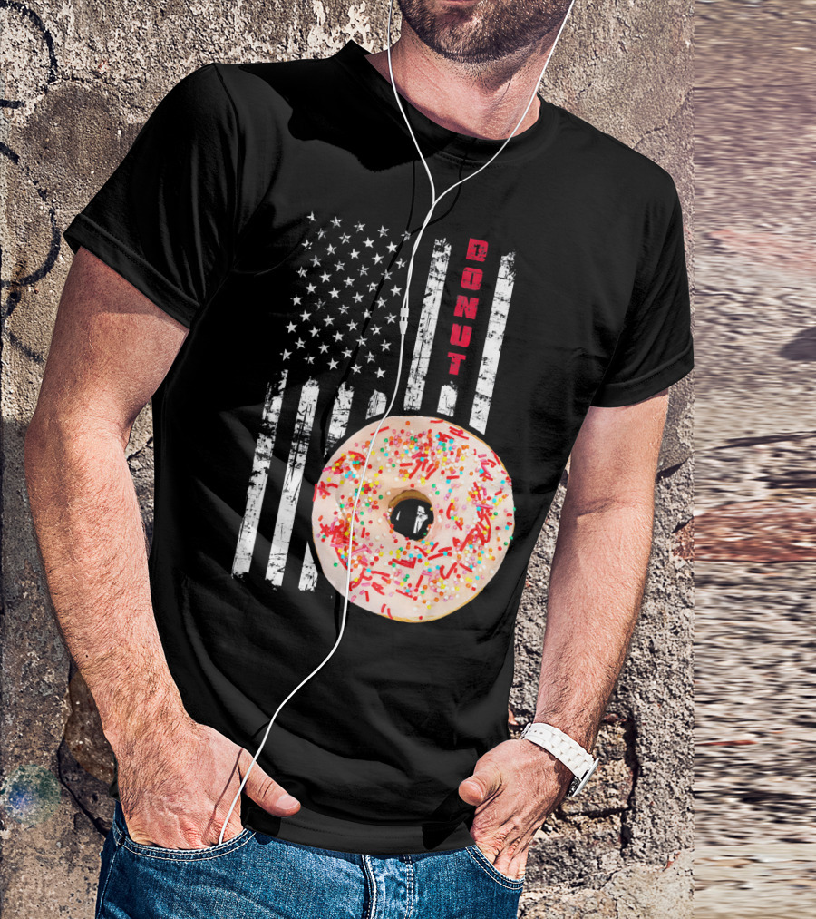 American Flag Donut USA Bakery Goods Donut T-Shirt