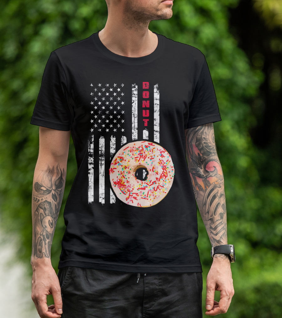 American Flag Donut USA Bakery Goods Donut T-Shirt