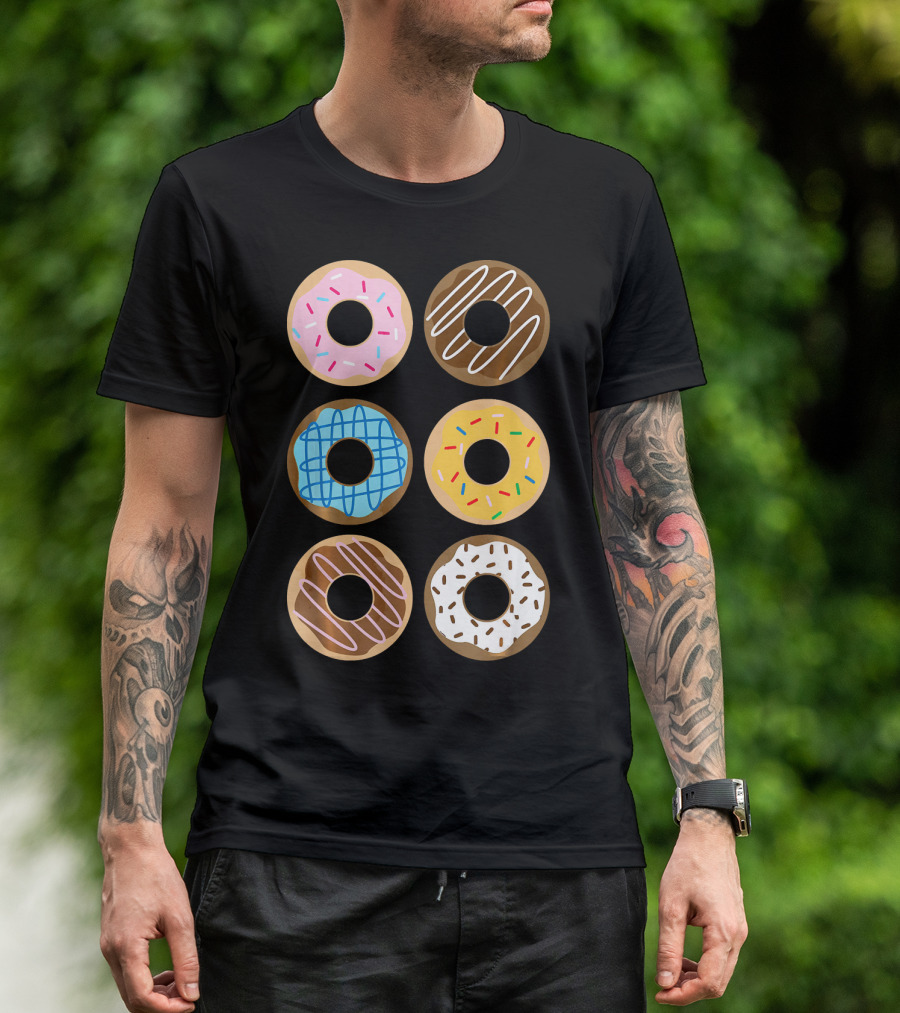 Cute Donut 6 Fun Sprinkled Doughnuts Delight T-Shirt