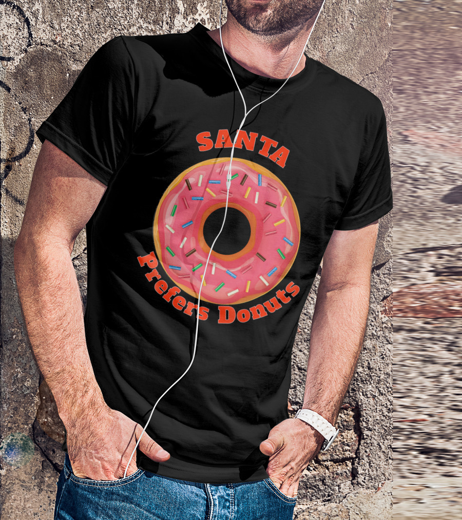 Santa Prefers Donuts Pink Sprinkled Delight T-Shirt