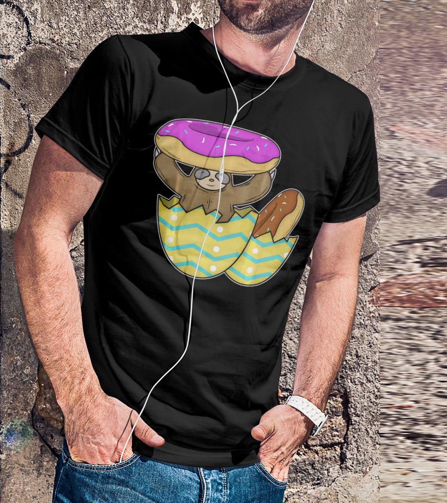 Sloth Easter Egg With Donut Hat T-Shirt