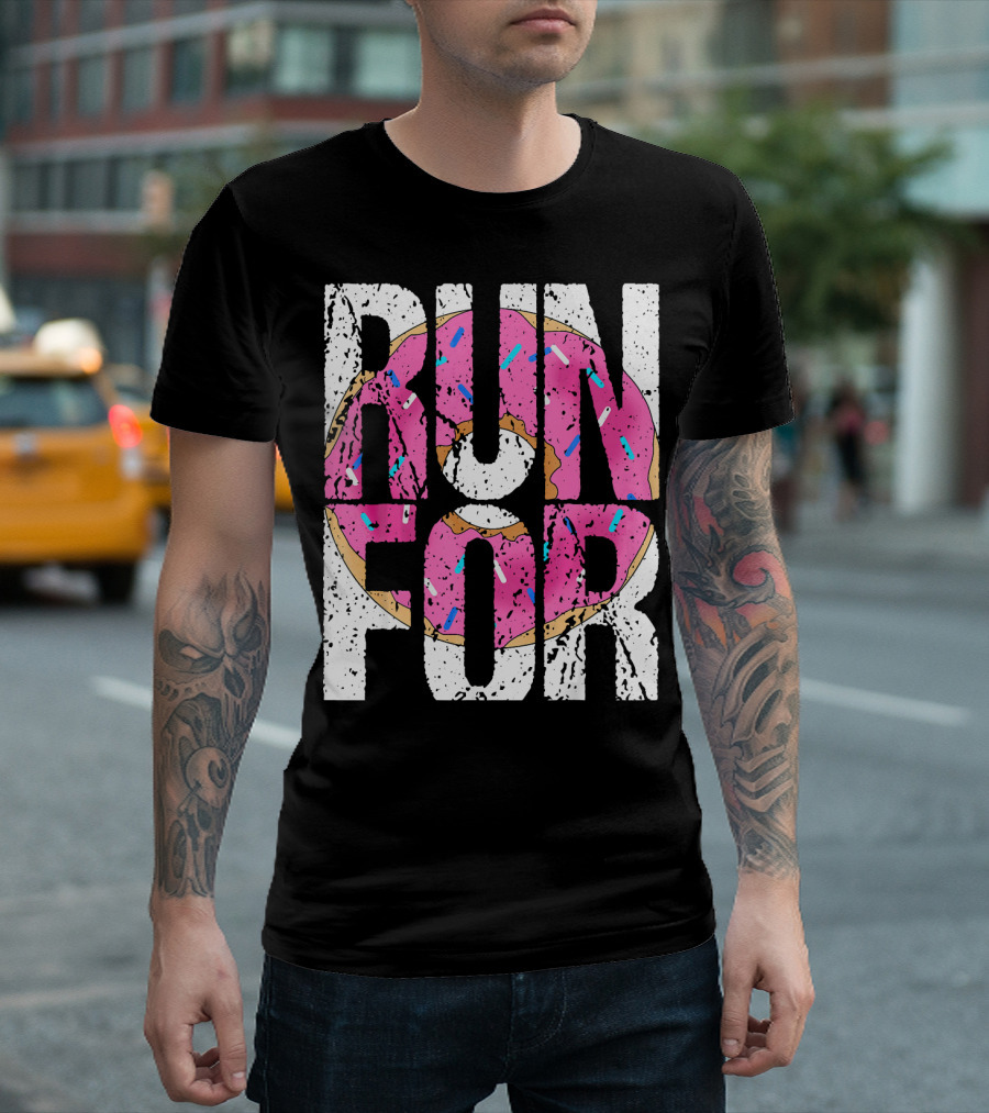 Funny Marathon Run For Donut Running Workout T-Shirt