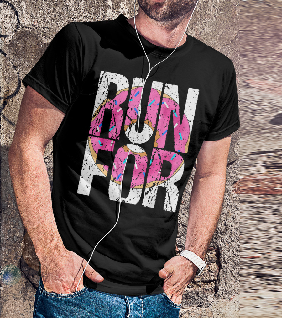Funny Marathon Run For Donut Running Workout T-Shirt