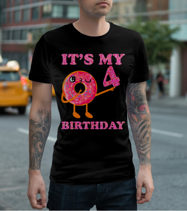 It's My 4 Birthday Fun Kids Sweet Donut T-Shirt
