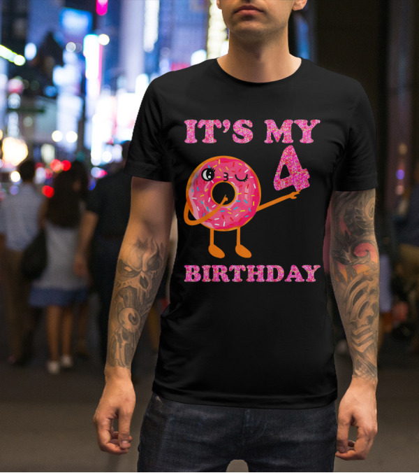 It's My 4 Birthday Fun Kids Sweet Donut T-Shirt