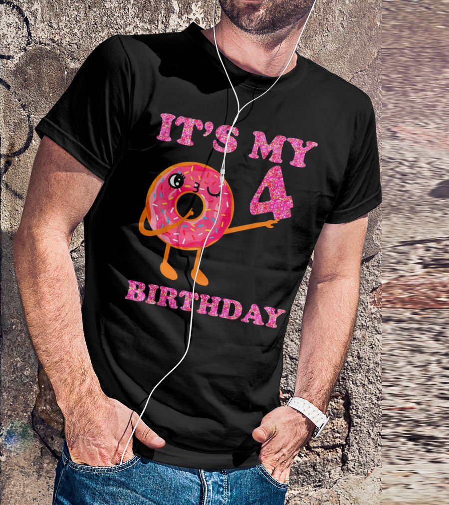 It's My 4 Birthday Fun Kids Sweet Donut T-Shirt
