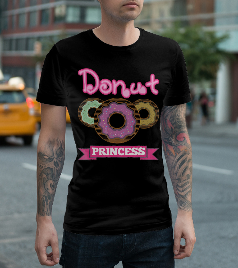 Donut Princess Pink Banner with Colorful Donuts T-Shirt