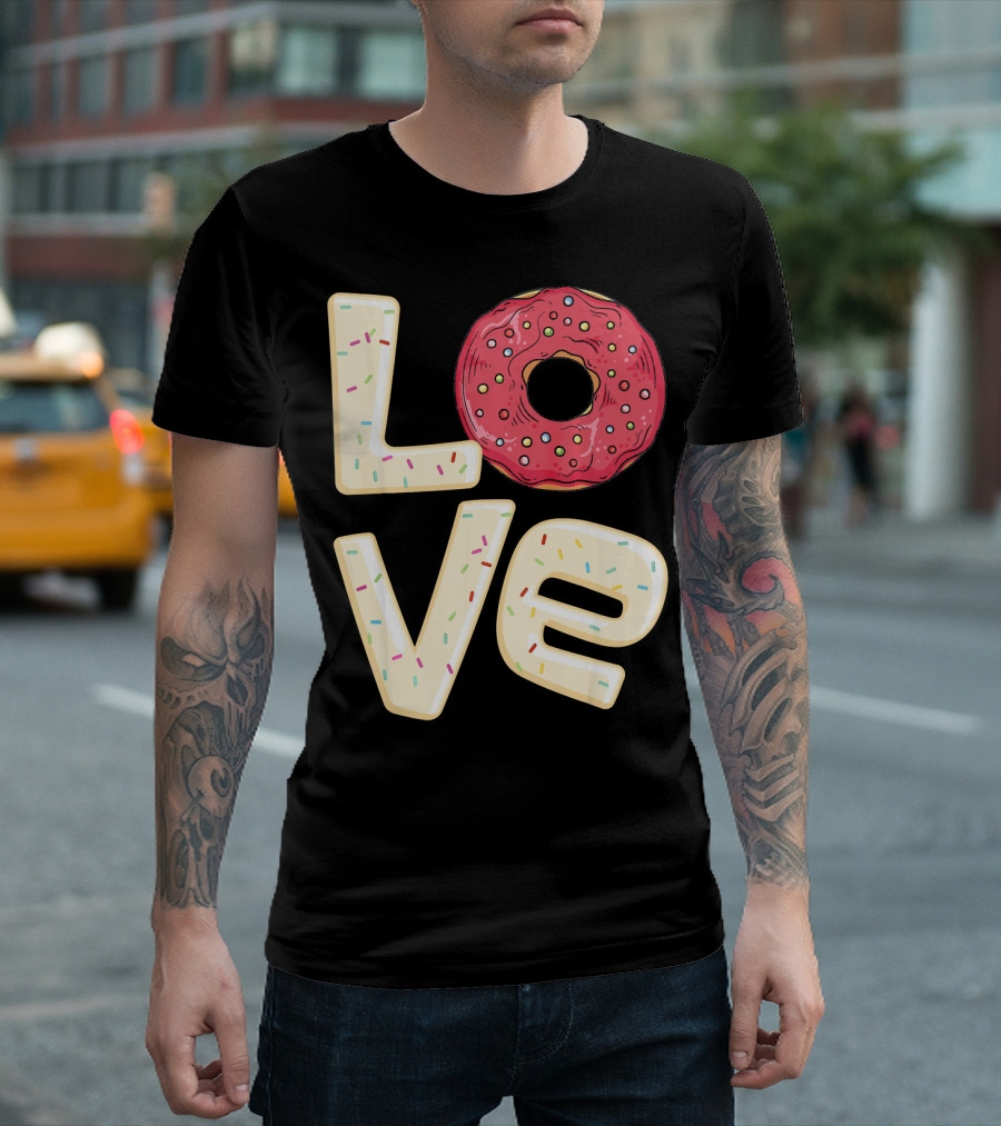 Funny I Love Bagel Donuts Sprinkled Love T-Shirt