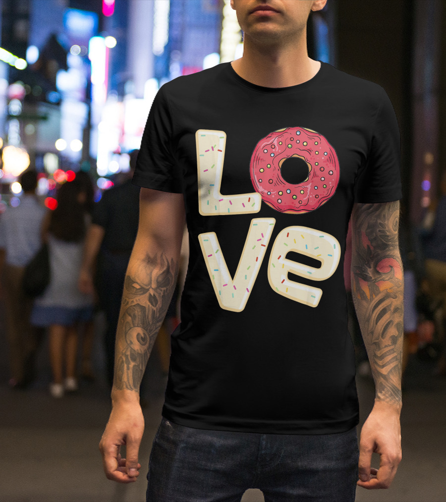 Funny I Love Bagel Donuts Sprinkled Love T-Shirt