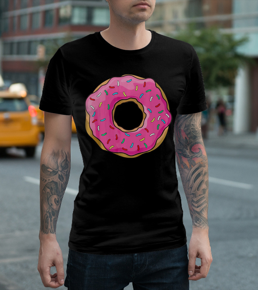 Big Pink Sprinkled Donut Iconic Sweet Treat T-Shirt