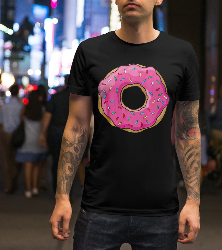 Big Pink Sprinkled Donut Iconic Sweet Treat T-Shirt
