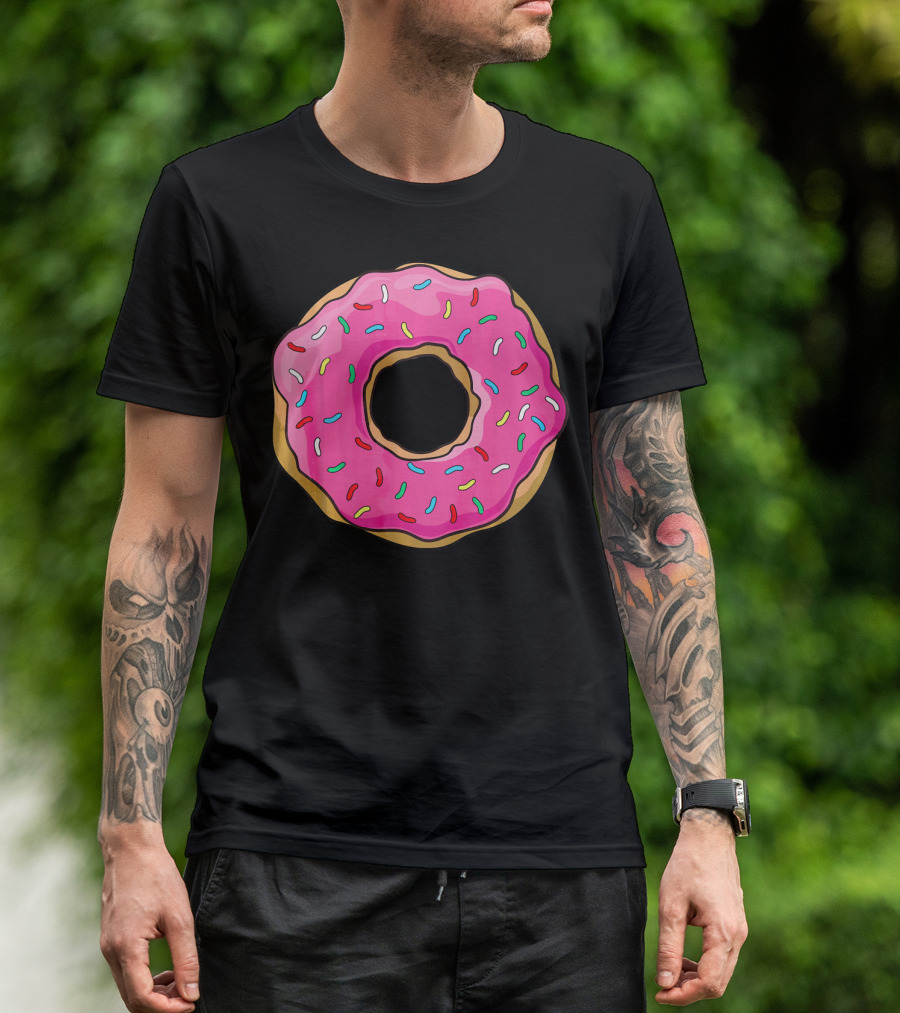 Big Pink Sprinkled Donut Iconic Sweet Treat T-Shirt
